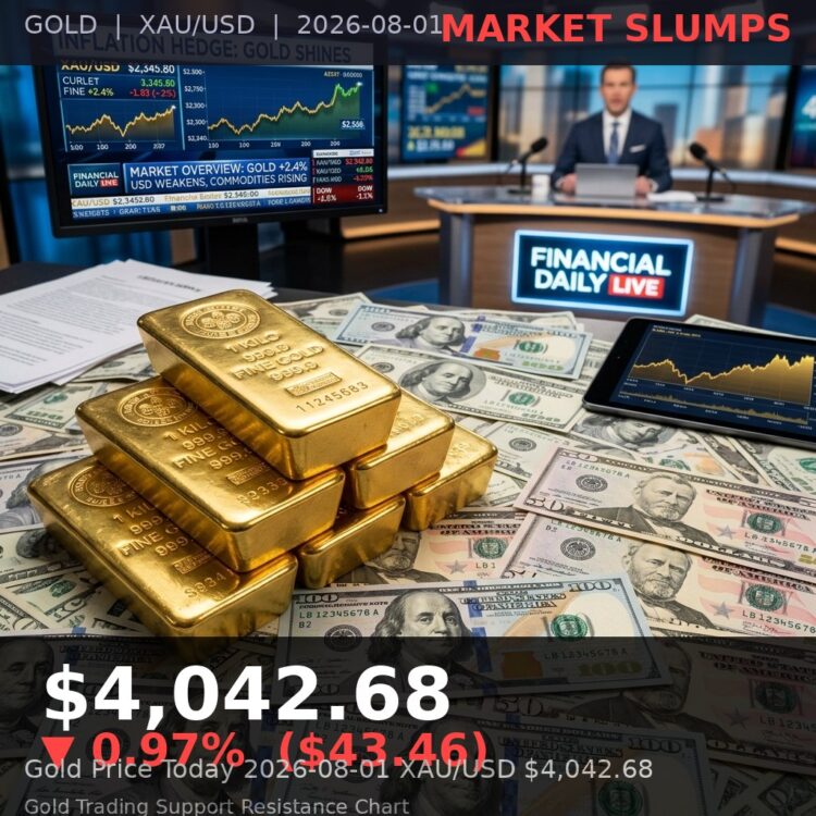 Gold Price Today 2026-08-01 — Foto Sampul $4,042.68 XAU/USD bullion market cover