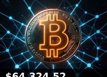Bitcoin Price Today 2026-08-05 - BTC/USD $64,324.52 - glowing bitcoin coin on dark background