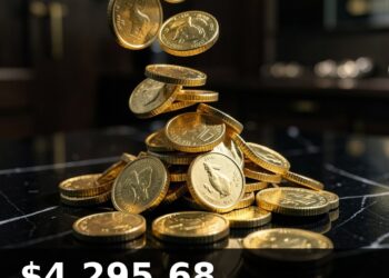 Gold Price Today 2026-08-06 - XAU/USD $4,295.68 - stacked gold bullion bars on dark background