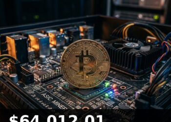 Bitcoin Price Today 2026-08-11 - BTC/USD $64,012.01 - glowing bitcoin coin on dark background