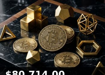Bitcoin Price Today 2026-08-28 - BTC/USD $80,714.00 - glowing bitcoin coin on dark background