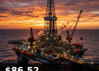 Oil Price Today 2026-09-01 - WTI/USD $86.52 - crude oil drilling rig at sunset