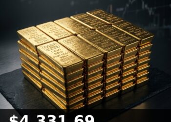 Gold Price Today 2026-09-02 - XAU/USD $4,331.69 - stacked gold bullion bars on dark background