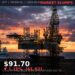 Oil Price Today 2026-09-02 - WTI/USD $91.70 - crude oil drilling rig at sunset