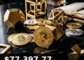 Bitcoin Price Today 2026-09-03 - BTC/USD $77,397.77 - glowing bitcoin coin on dark background