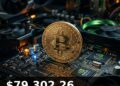 Bitcoin Price Today 2026-09-08 - BTC/USD $79,302.26 - glowing bitcoin coin on dark background