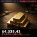 Gold Price Today 2026-09-11 - XAU/USD $4,338.43 - stacked gold bullion bars on dark background
