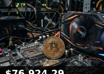 Bitcoin Price Today 2026-09-11 - BTC/USD $76,924.29 - glowing bitcoin coin on dark background