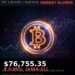 Bitcoin Price Today 2026-09-14 - BTC/USD $76,755.35 - glowing bitcoin coin on dark background